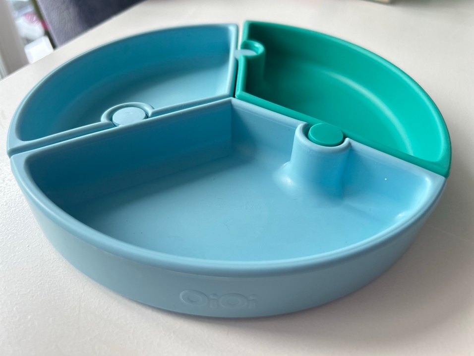 Oioi Çocuklar için Bölmeli Mavi Tabak - Görsel 2