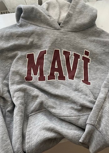 Mavi markali Gri sweatshirt