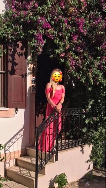 36 Beden pembe Renk Astarlı omuz detay elbise