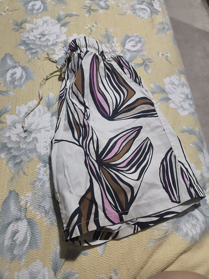 Bağlamalı Desenli Rahat Hamile Şortu - Görsel 2