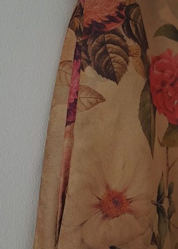 40 Beden camel Renk taba çiçekli vintage uzun etek.