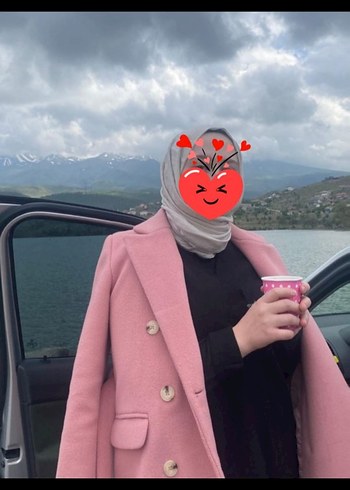 Aybikestil Pembe Midi Boy Kadın Kaşe Kaban
