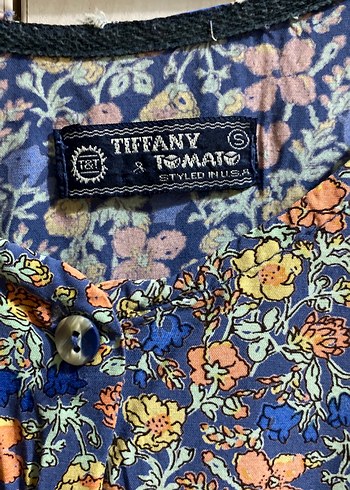 s Beden Orijinal tiffany tomato Çiçek Desenli Bohem mini Elbise