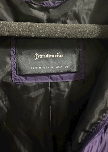 m Beden Orijinal Stradivarius m beden Mor Fermuarlı Kadın Mont