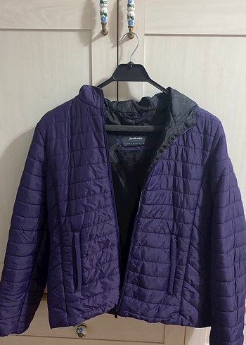 Orijinal Stradivarius m beden Mor Fermuarlı Kadın Mont
