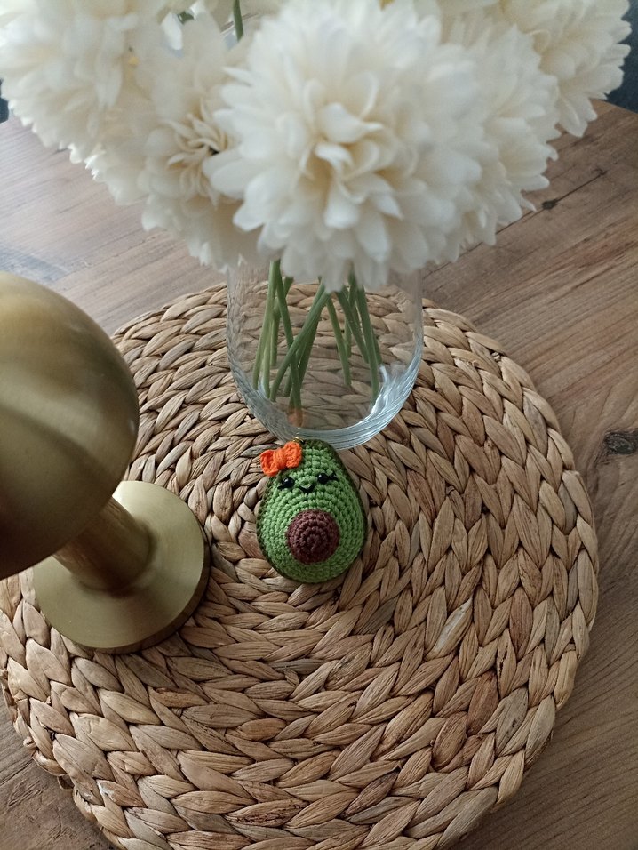 Renkli Örgü Avokado Anahtarlık - Görsel 2