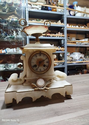 Beyaz Mermer Masa Saati - Görsel 2