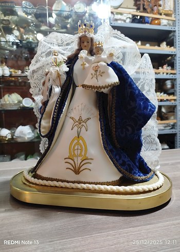 Mavi Kadın ve Çocuk Figürin - Görsel 2