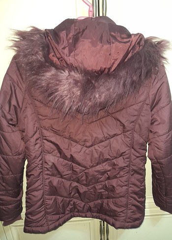 Diğer Bordo Kadın Kışlık Kürklü Mont