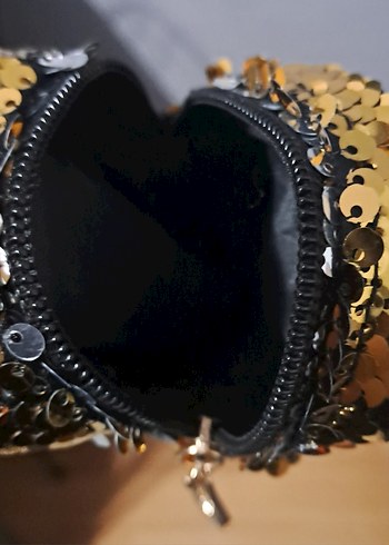 Altın Renkli Parlak Pullu Kadın Portföy cüzdan - Görsel 2