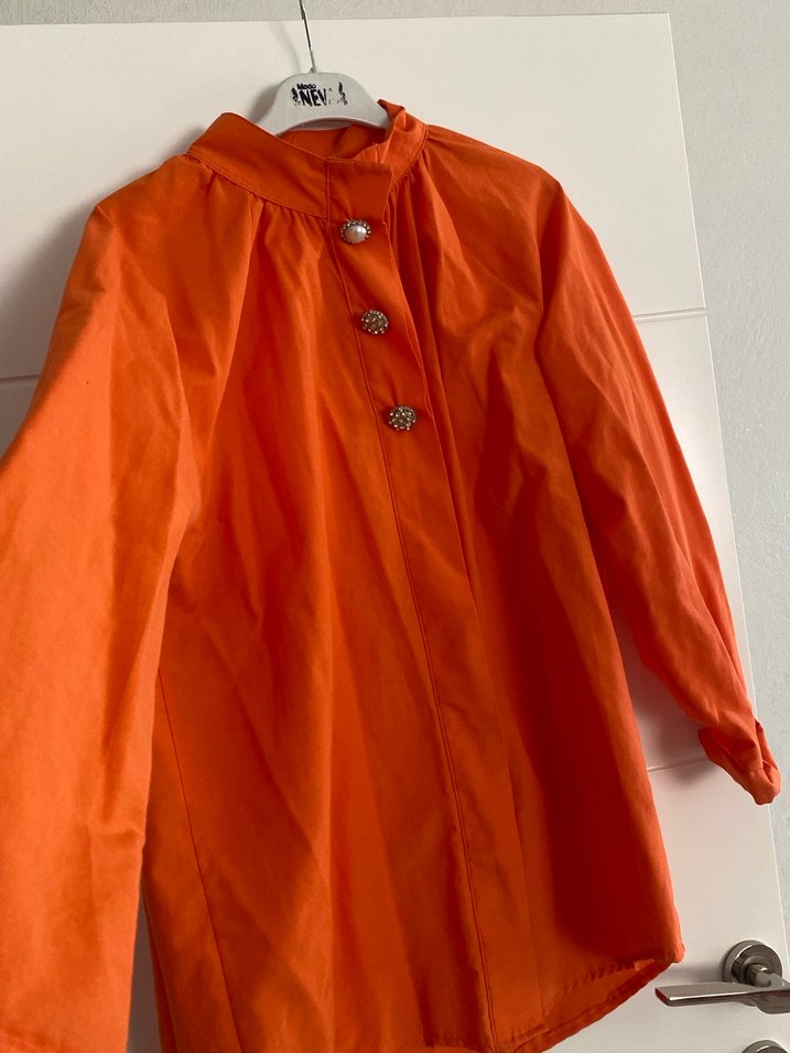 Turuncu Keten Gömlek - Görsel 2