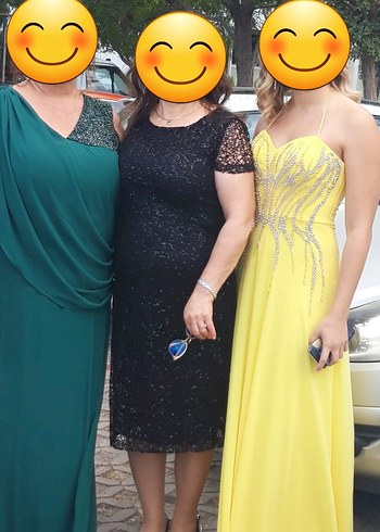 Sarı Boyundan Bağlamalı Uzun Abiye