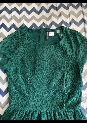 Yeşil Dantel Midi Bohem Parti Elbisesi - Görsel 3