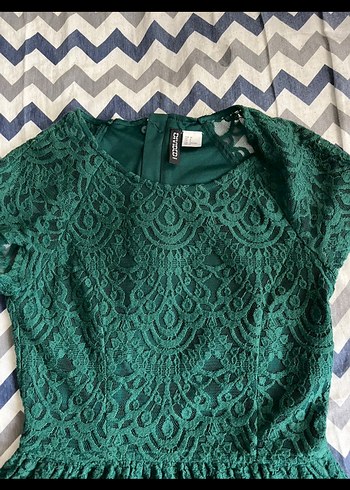 Yeşil Dantel Midi Bohem Parti Elbisesi - Görsel 2