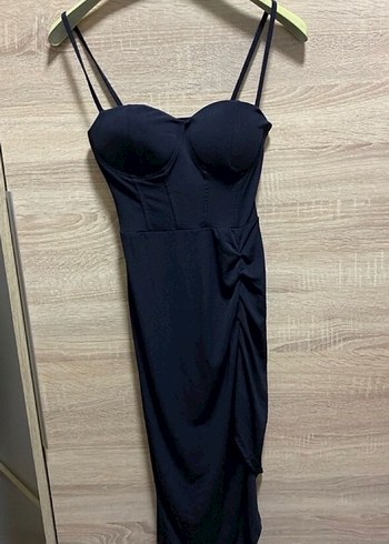 Siyah Straplez Mini Elbise - Görsel 2