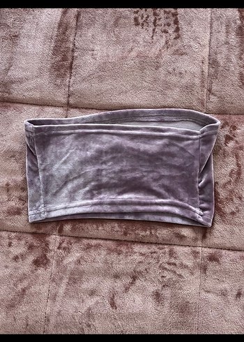 Mor straplez üst - Görsel 3