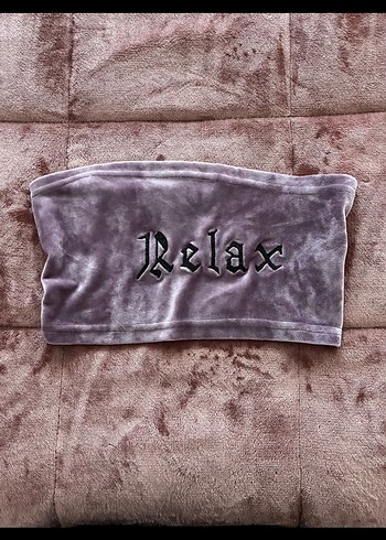 Mor straplez üst - Görsel 2