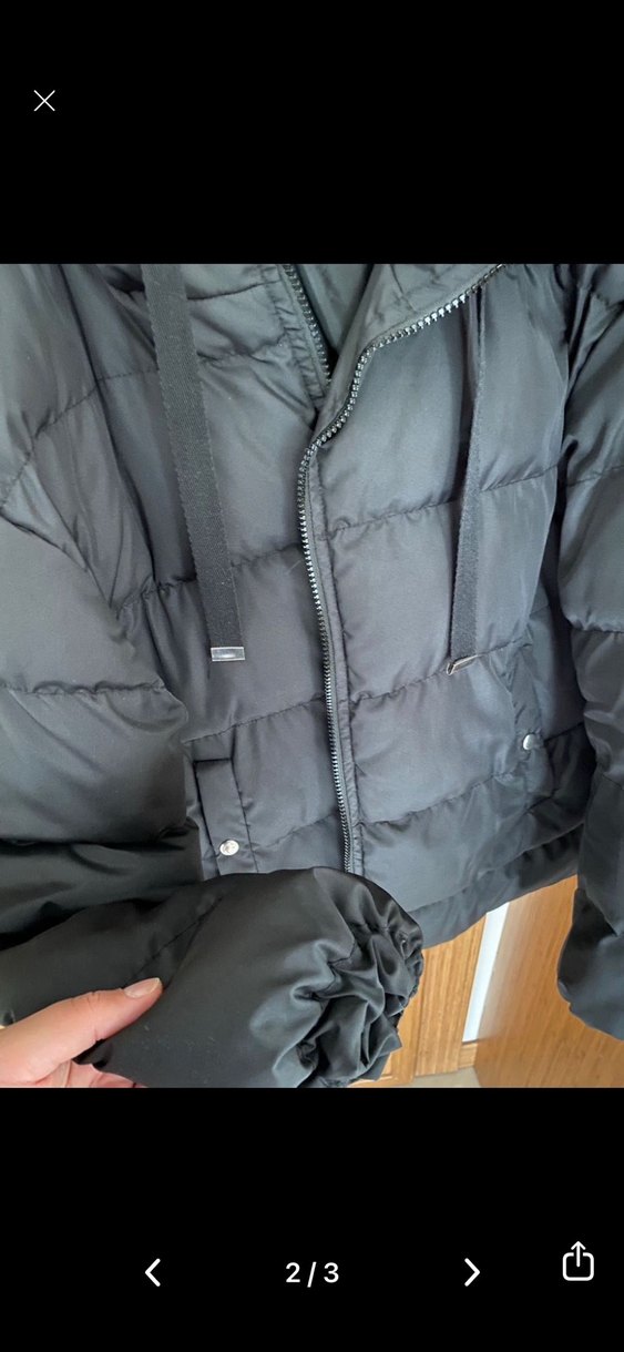 Tokalı Siyah Midi Kadın Kışlık Mont - Görsel 2