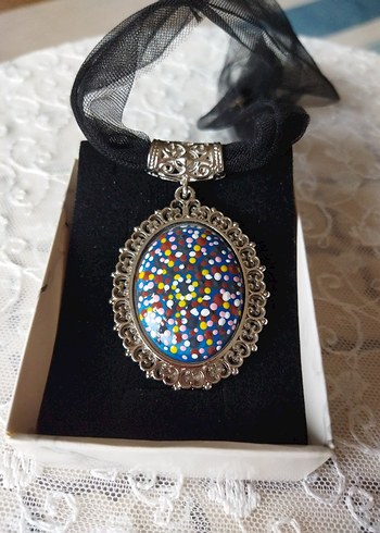 Renkli Noktalı Bohem Mini Kolye - Görsel 2