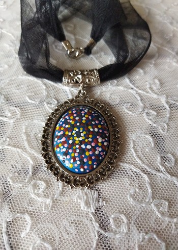 Renkli Noktalı Bohem Mini Kolye - Görsel 4