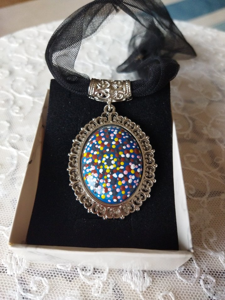 Renkli Noktalı Bohem Mini Kolye - Görsel 2