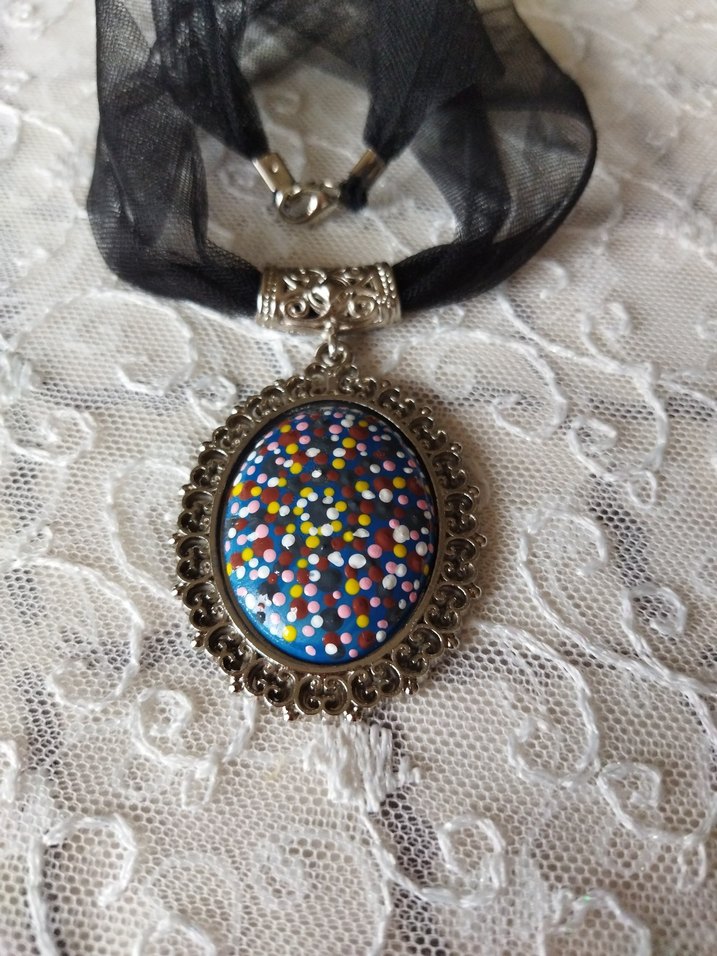 Renkli Noktalı Bohem Mini Kolye - Görsel 4