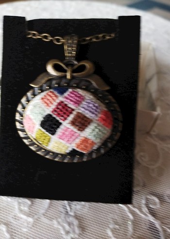 Renkli Nakışlı Boncuklu Bohem Kolye - Görsel 5