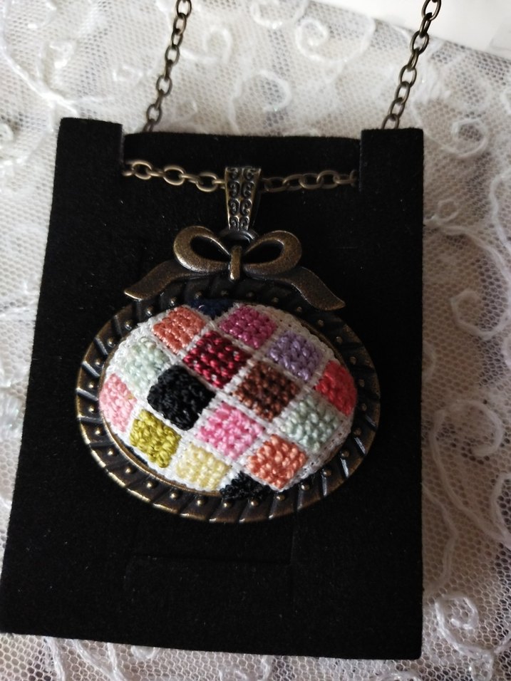 Renkli Nakışlı Boncuklu Bohem Kolye - Görsel 2