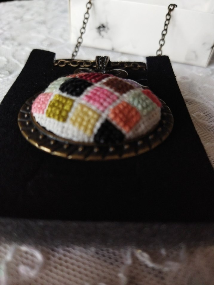 Renkli Nakışlı Boncuklu Bohem Kolye - Görsel 3