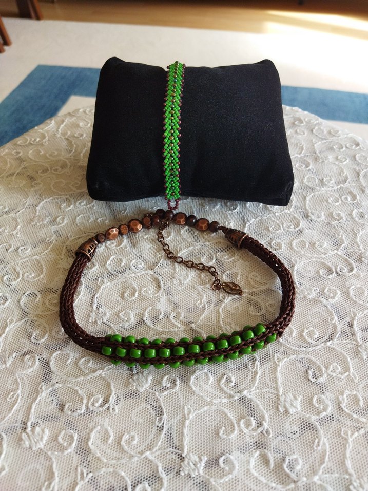 Yeşil Boncuklu Bohem Kolye ve Bileklik - Görsel 3