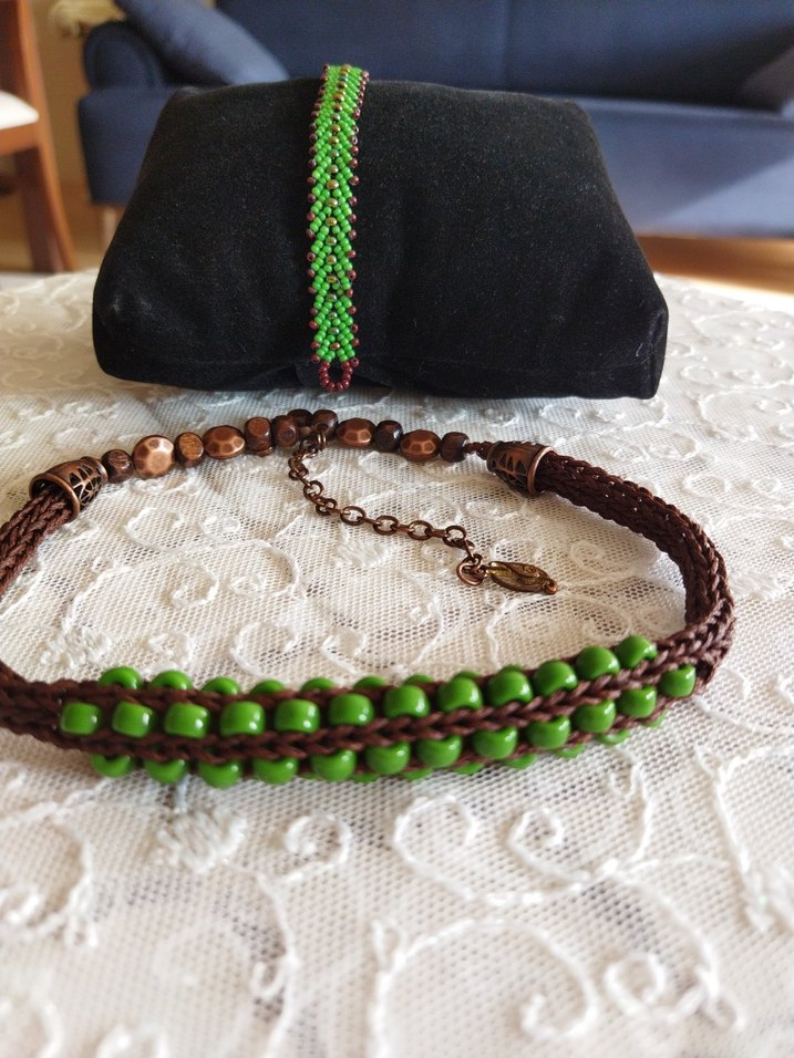 Yeşil Boncuklu Bohem Kolye ve Bileklik - Görsel 5