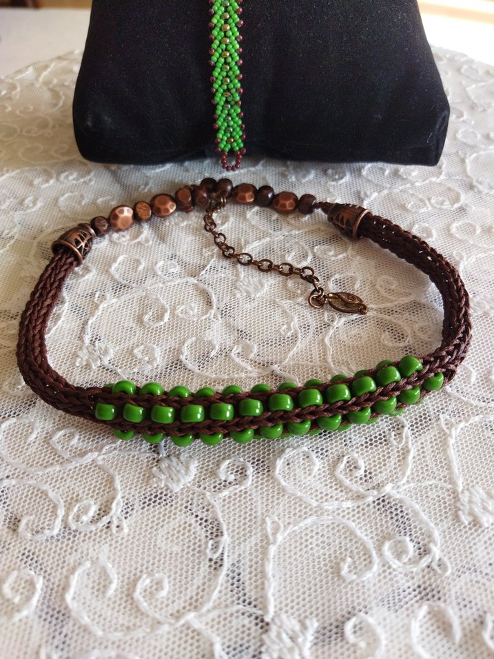 Yeşil Boncuklu Bohem Kolye ve Bileklik - Görsel 4