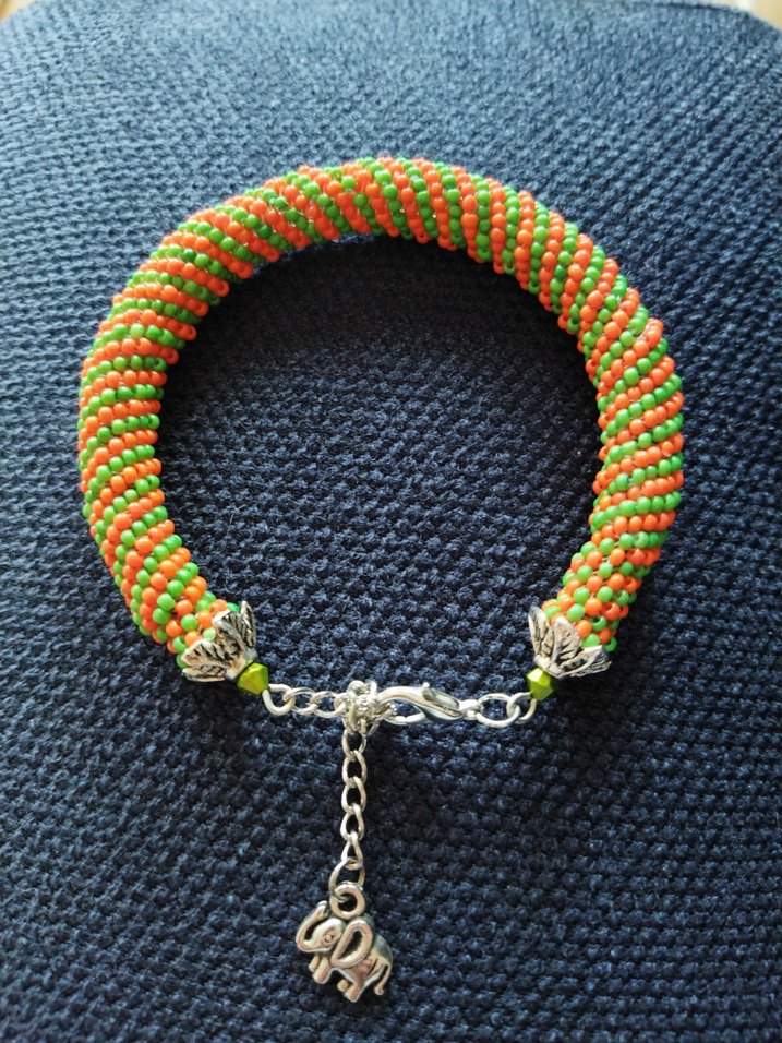 Renkli Boncuklu Bohem Yılan Desenli Bileklik - Görsel 2