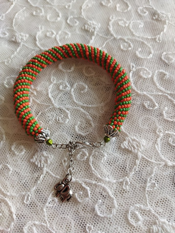 Renkli Boncuklu Bohem Yılan Desenli Bileklik - Görsel 5