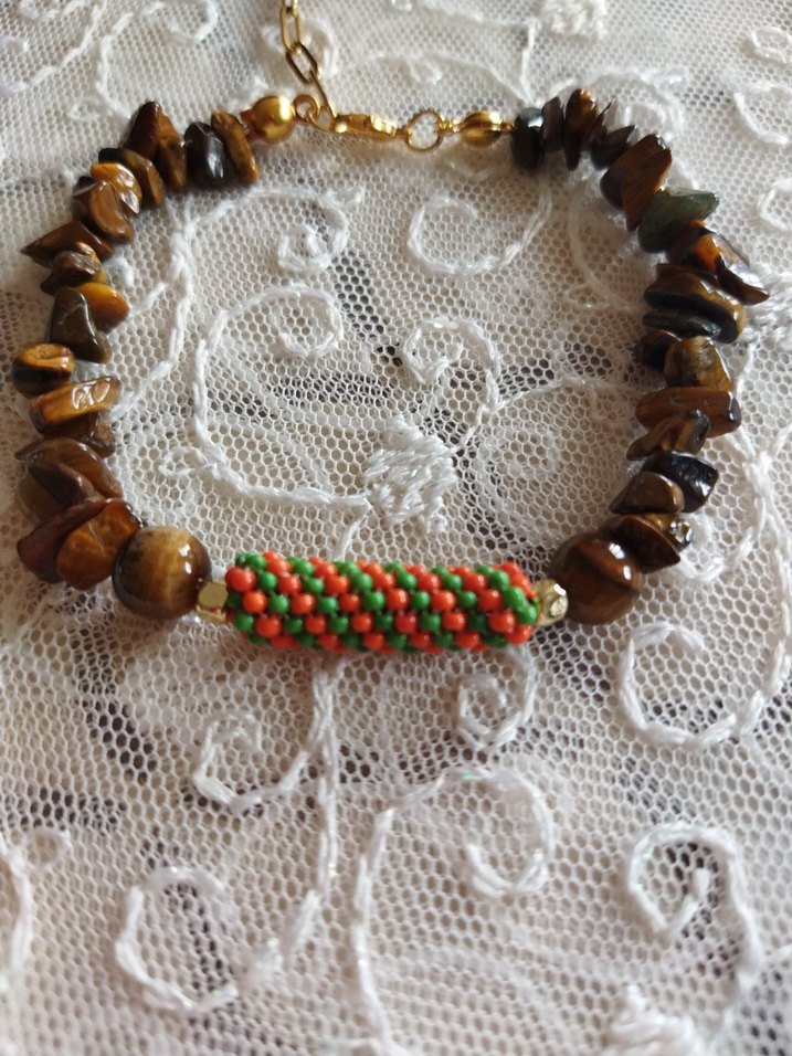 Renkli Boncuklu Doğal Taş Kadın Bileklik - Görsel 3