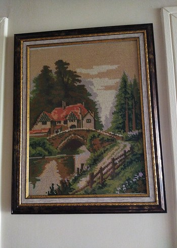 Köprü ve Ev Temalı Goblen Tablo - Görsel 2