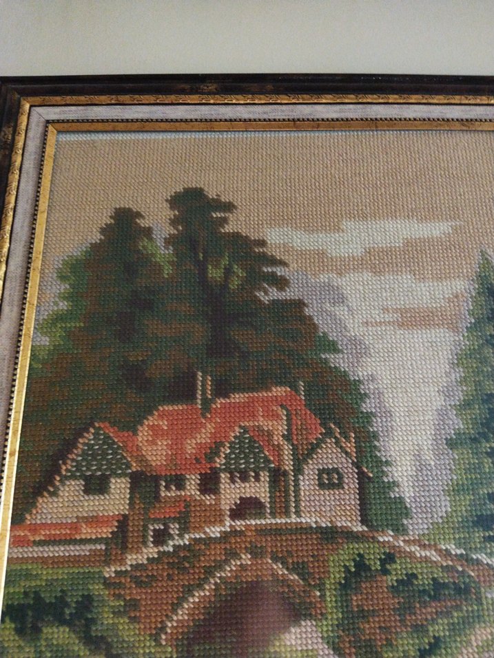 Köprü ve Ev Temalı Goblen Tablo - Görsel 5