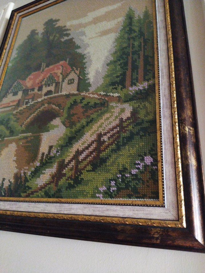 Köprü ve Ev Temalı Goblen Tablo - Görsel 3