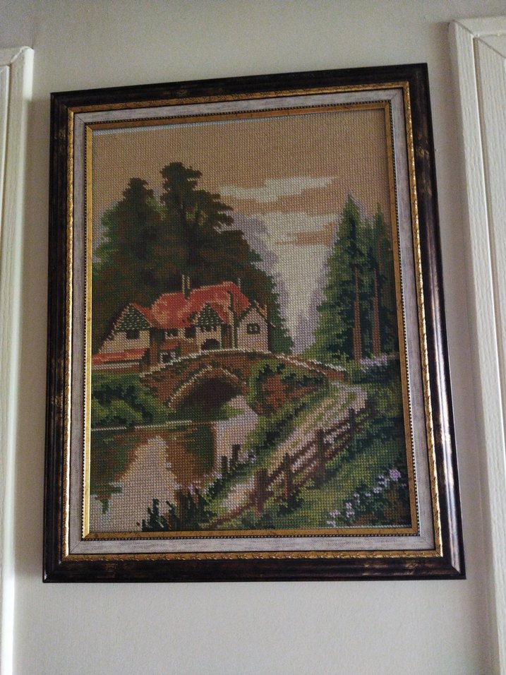 Köprü ve Ev Temalı Goblen Tablo - Görsel 2