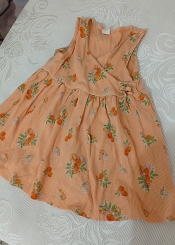 LC Waikiki Kız Çocuk Turuncu Desenli Fırfırlı Elbise