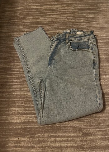 36 Beden Gri Midi Boy Kadın Denim Pantolon