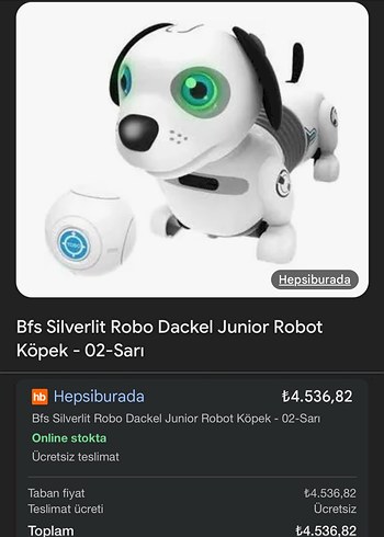 Bfs Silverlit Beyaz Robo Dackel Junior Robot Köpek