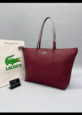 Bordo ve Lacivert Lacoste Deri Kadın Çanta