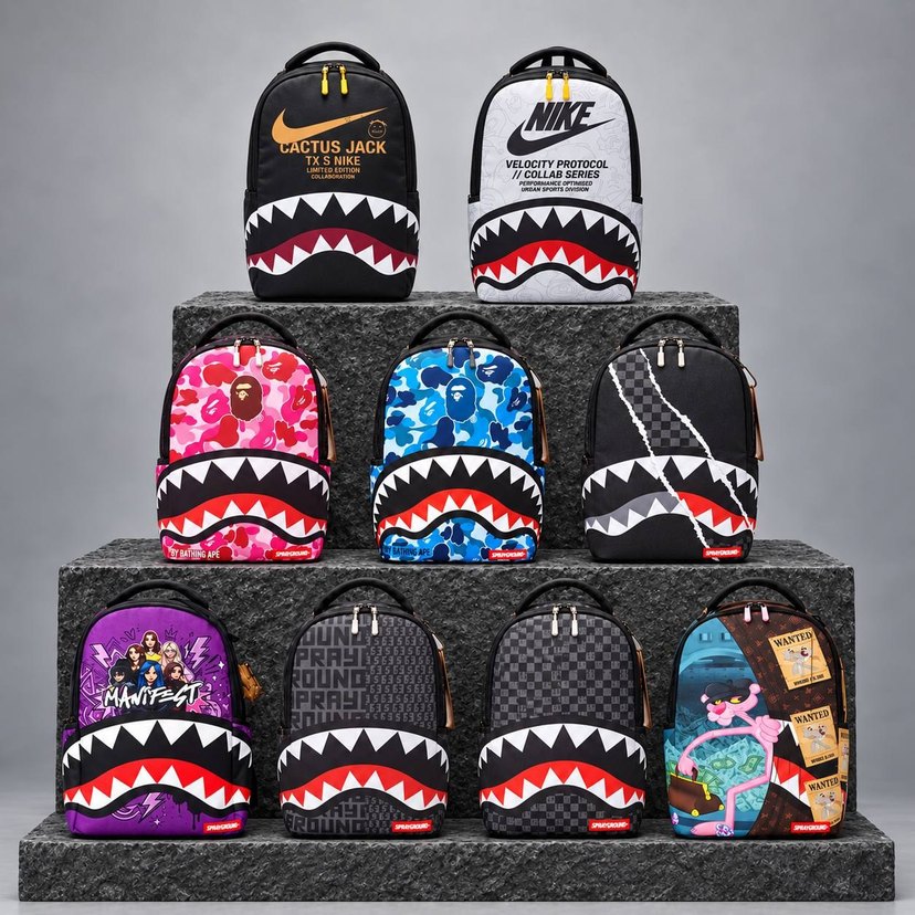 SPRAYGROUND Desenli Fermuarlı Erkek Sırt Çantası — görsel 10/11