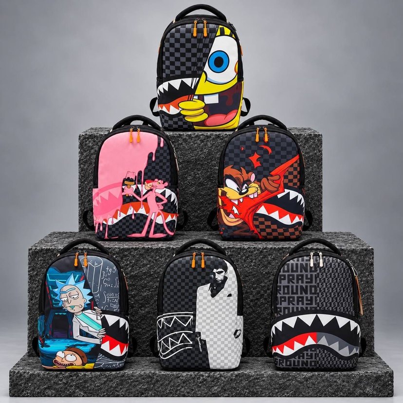 SPRAYGROUND Desenli Fermuarlı Erkek Sırt Çantası — görsel 11/11