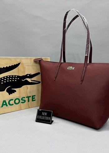 Lacoste Parlak Kahverengi Deri Kadın Çanta