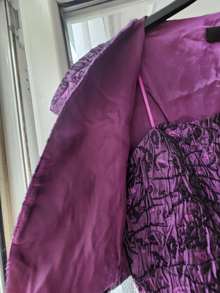 Roman Marka Mor Desenli Kumaştan Cepkenli Elbise - Görsel 3