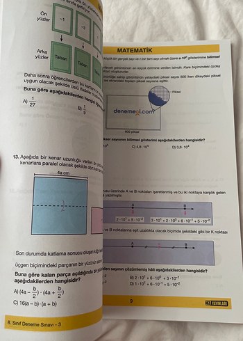 LGS 8. Sınıf Matematik İlk Dönem Konuları Kitabı - Görsel 2