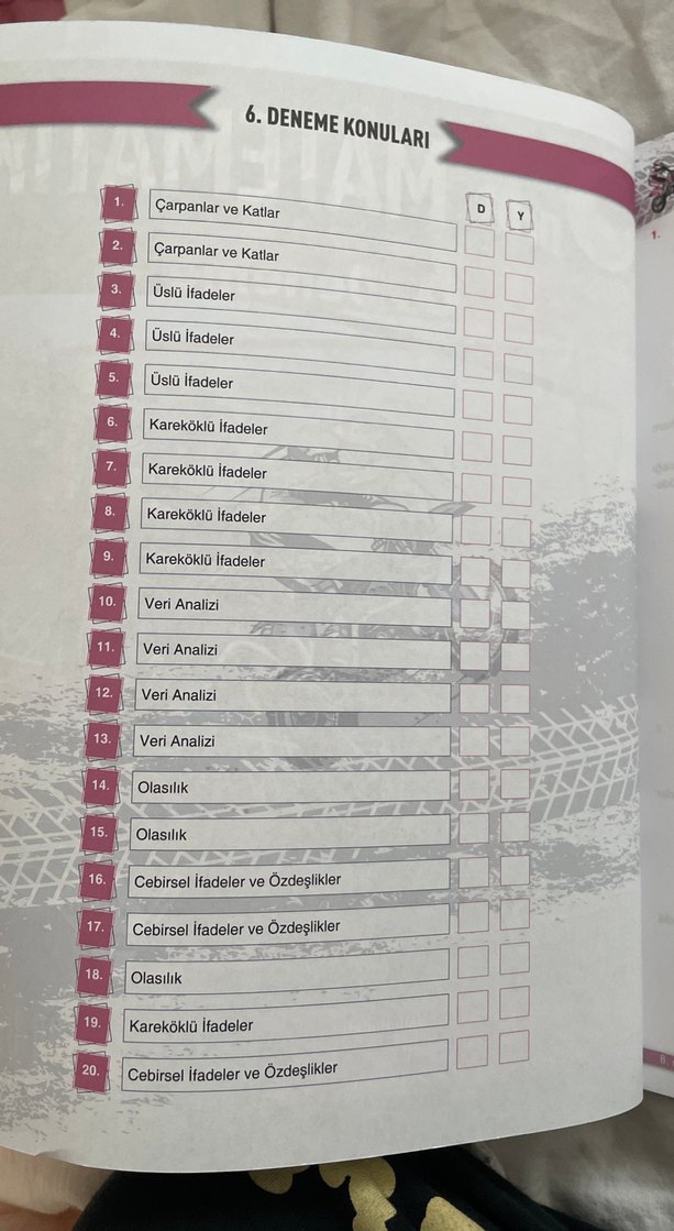 8. Sınıf Matematik 1. Dönem Deneme Kitabı - Görsel 3