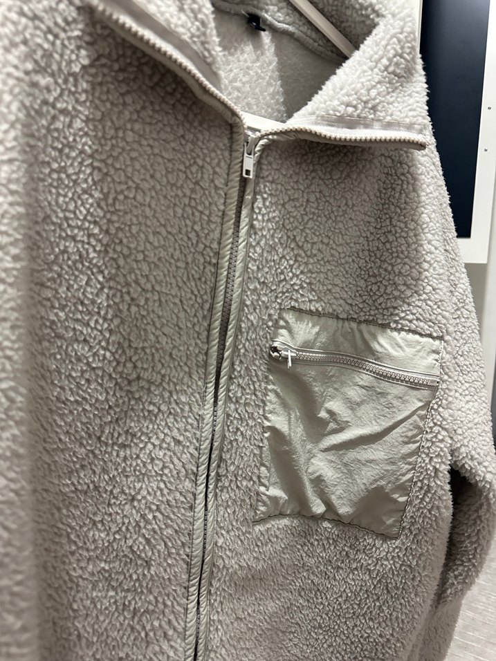 Gri Peluş Uzun Kollu Kadın Ceket - Görsel 3